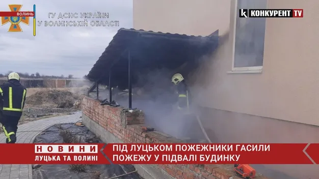 У селі під Луцьком загорілися дрова у підвалі приватного будинку (фото, відео)