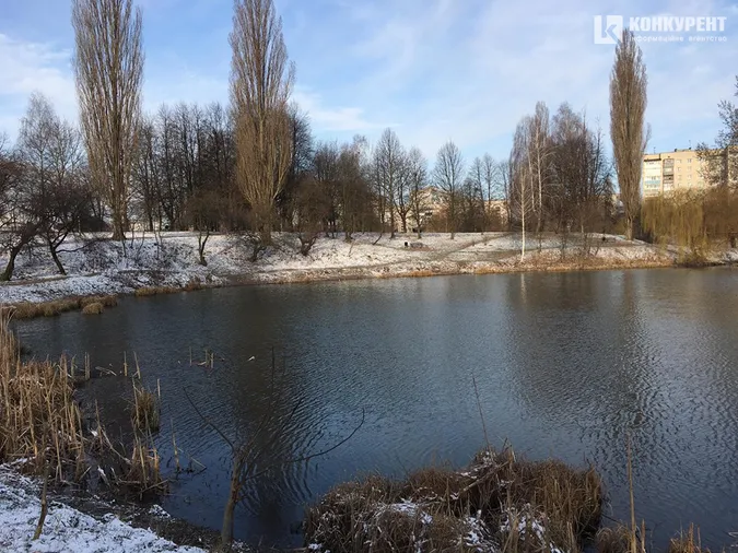 Сніг у березні: фото луцького парку