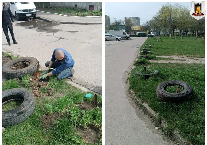 У Луцьку муніципали «видобули з надр» 152 шини за один день (фото)