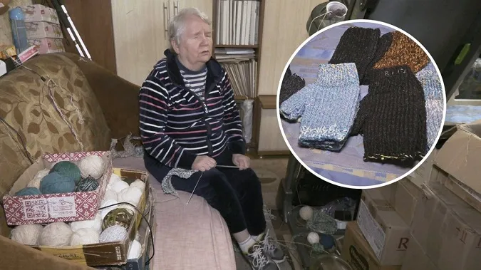 Незряча волонтерка з Луцька сплела партію рукавиць для волинських бійців (відео)
