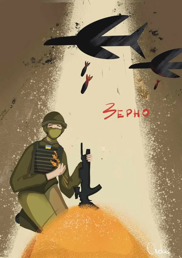 Художниця з Луцька створила картину про викинуте в Польщі зерно