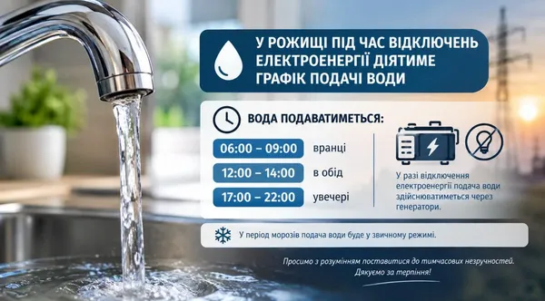 У місті на Волині під час відключень світла воду подаватимуть за графіком