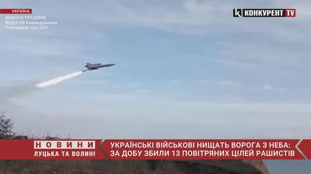 Повітряні сили ЗСУ за добу знешкодили 13 повітряних цілей ворога