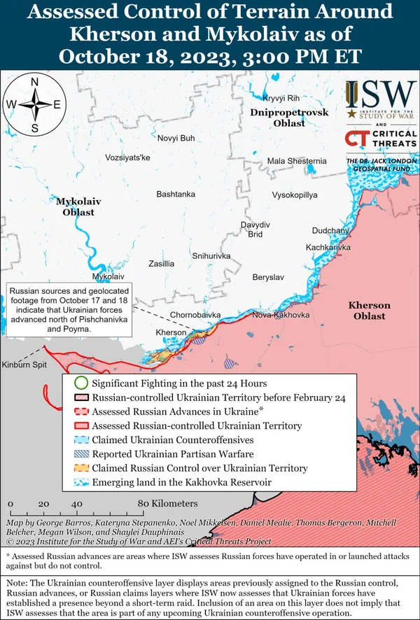 Морпіхи ЗСУ, ймовірно, висадилися на лівому березі Дніпра, – ISW