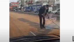 У Луцьку на вулиці Львівській розсипали зерно (відео)
