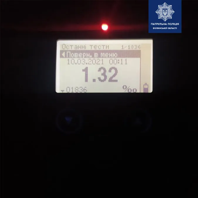 У Луцьку патрульні зупинили авто, номери якого не освітлювалися: водій – п’яний