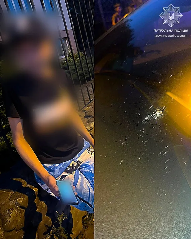 На Волині 8-річний хлопчик розтрощив каменюкою лобове скло автівки