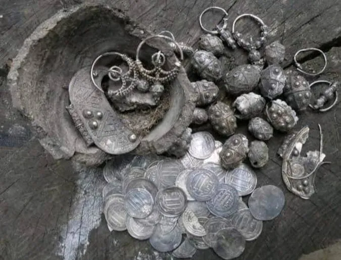 Арабські дирхеми і коштовні прикраси: на зораному полі біля Луцька знайшли горщик зі скарбами (фото)