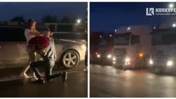 Під Луцьком далекобійник оригінально попросив руки і серця у коханої (відео)