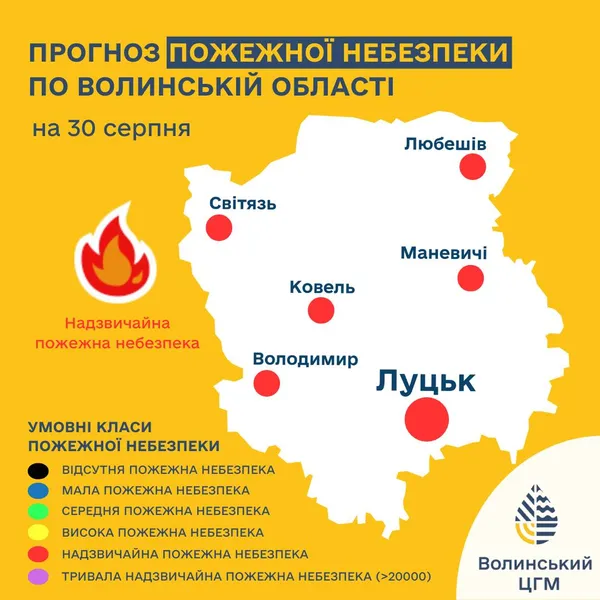 🔥Через спеку: на Волині  – надзвичайний рівень пожежної небезпеки