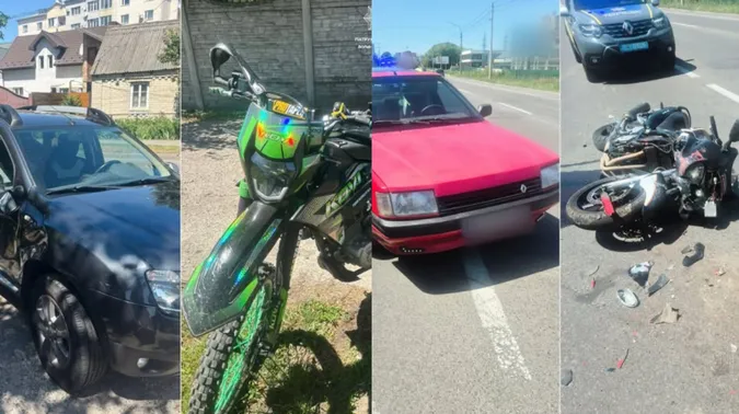 У Луцьку через мотоциклістів без «прав» сталися дві аварії (фото)
