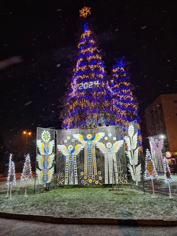 Сніг, ялинки та ілюмінації: який він, вечірній зимовий Луцьк (фото)