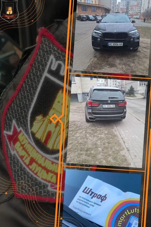 У Луцьку «автохам» на BMW припаркувався на тротуарі (фото)