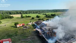 Знищено перекриття та обладнання: у Луцькому районі горів столярний цех (фото, відео)