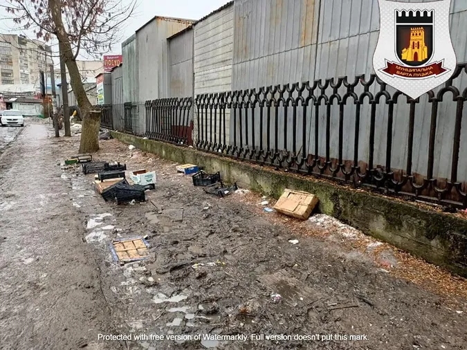 Ящики в багнюці: показали наслідки стихійної торгівлі біля автостанції у Луцьку (фото)