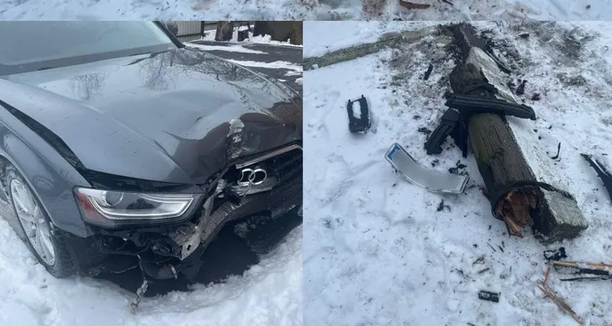 У Ковелі чоловік на Audi влупився у стовп і втік, його знайшли