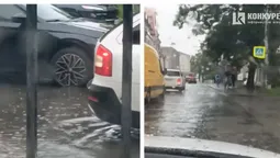 Луцьк «тоне» під час зливи (відео)