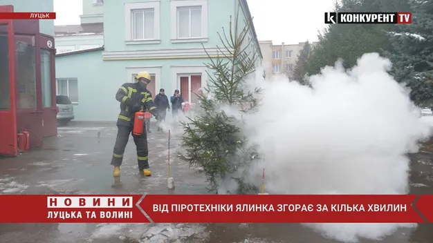 Спалили ялинку: урок безпеки від волинських рятувальників (відео)