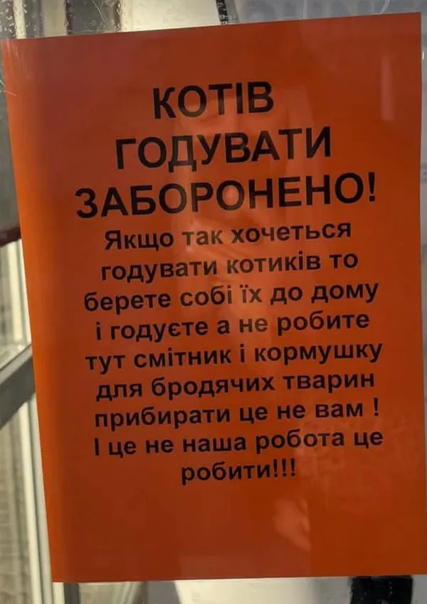 Лучани влаштували бойкот «Аврорі» через заборону годувати котів біля магазину (фото)
