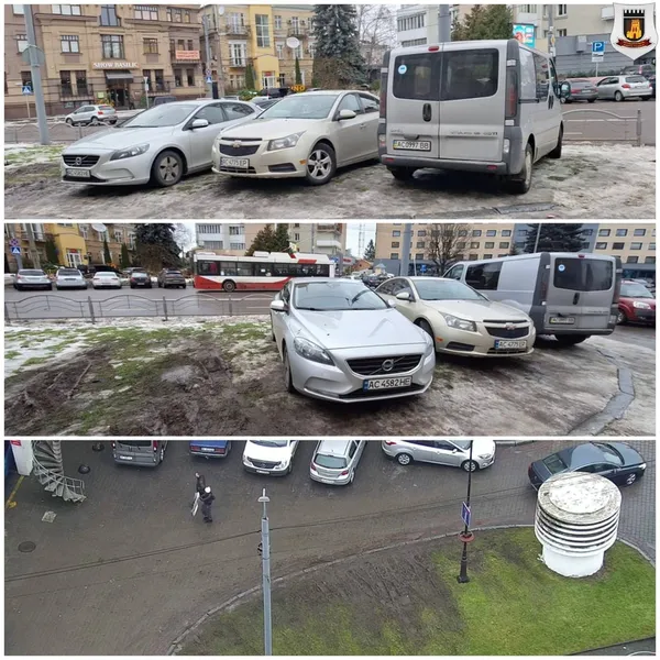 У Луцьку «паркохами» знищили газон біля драмтеатру (фото)