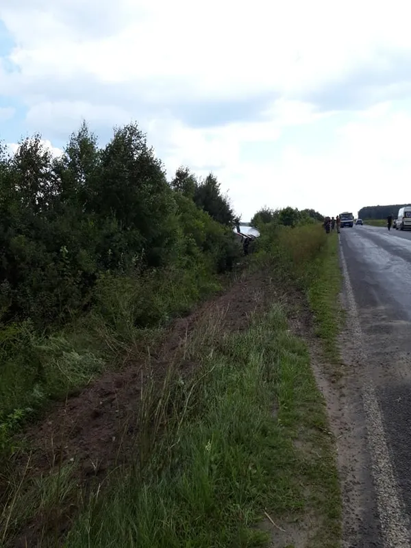 На Волині злетів у кювет автобус із білоруськими туристами (фото)