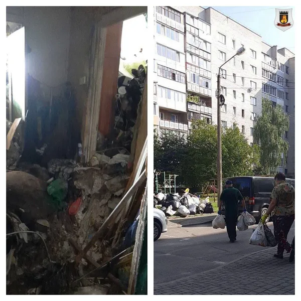 Таргани та сморід в під'їзді: у Луцьку чоловік розвів сміттєзвалище у квартирі (фото)