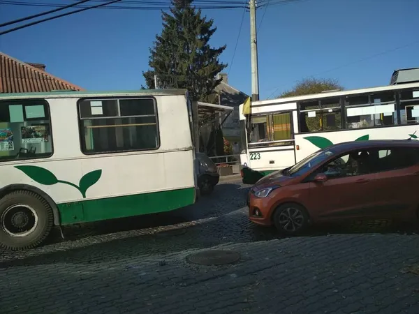 У центрі Луцька зупинилися тролейбуси (фото, відео)