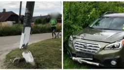 У Ковелі нетверезий молодик на Subaru зламав електроопору (фото)