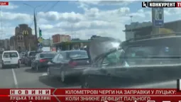 У Луцьку – довжелезні черги за пальним: коли зникне дефіцит (відео)