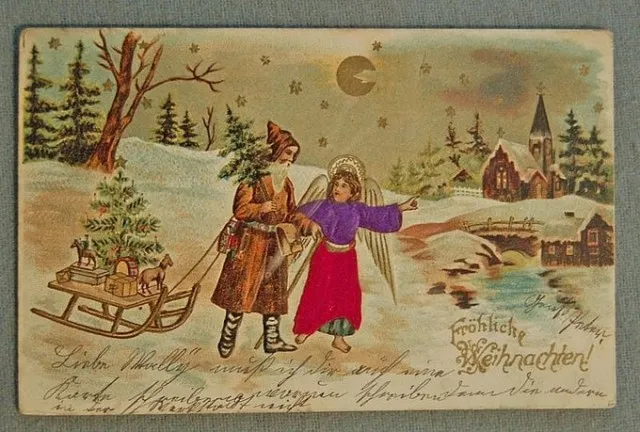 1900 рік, німецька різдвяна листівка