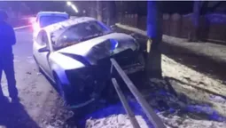 У Луцьку на Львівській водій Audi зніс огорожу і влетів у дерево (фото)