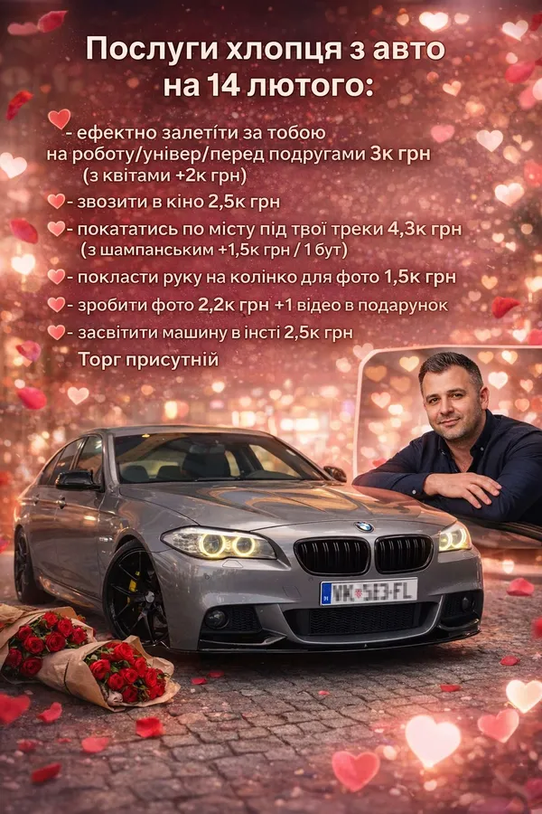 Луцький Дон Жуан на день святого Валентина кличе дівчат на побачення за їхні гроші