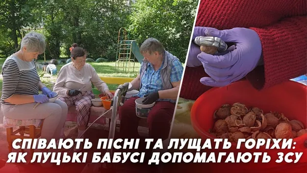 Співають та лущать горіхи біля під'їзду: чотири пенсіонерки з Луцька допомагають ЗСУ (фото)