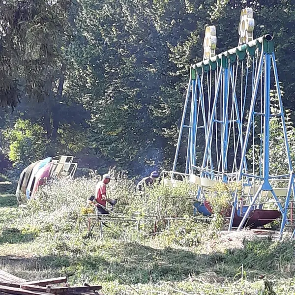 У луцькому парку демонтовують старі атракціони (фото)