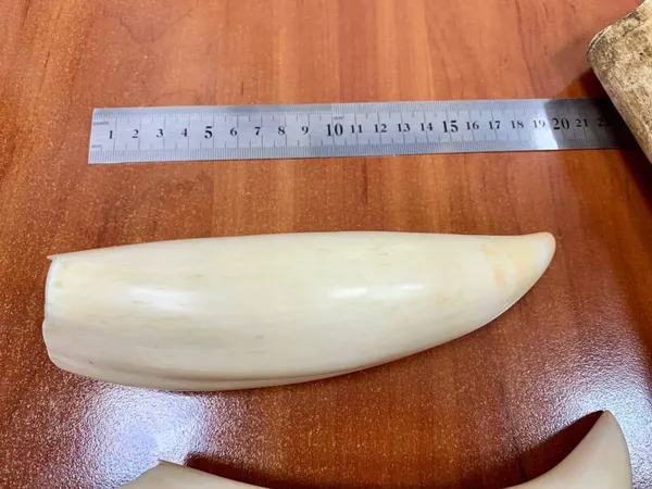 У Києві в міжнародних посилках виявили бивень моржа і зуби кашалотів (фото)