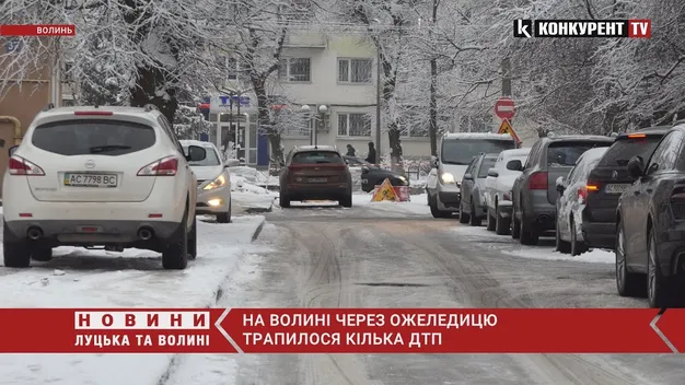 На Волині бус злетів у кювет, а авто «Укрпошти» застрягло у заметі (фото, відео)