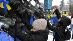 Діти прикрасили ялинку біля Волинської податкової саморобними іграшками (фото)