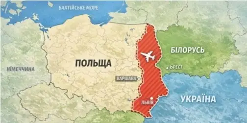 Польща закриває повітряний простір біля кордону з Україною
