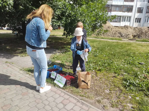 У Луцьку діти продають черешні, щоб купити «Байрактар» для захисників (фото)