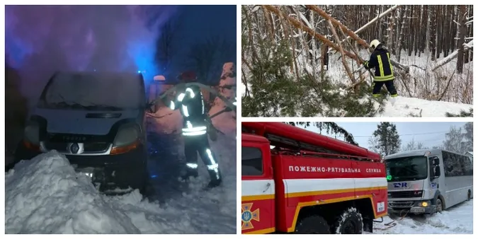 Пожежі, повалені дерева, застряглі авто: що робили волинські рятувальники у неділю (фото)