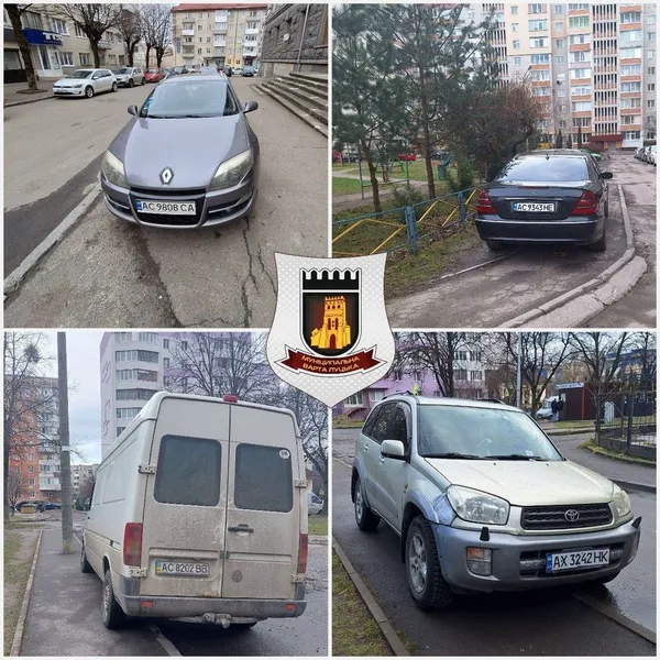У Луцьку штрафують водіїв, які тулять автомобілі на тротуари (фото)