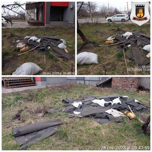 Ремонтували дах: у Луцьку будівельники залишили після себе купу сміття (фото)