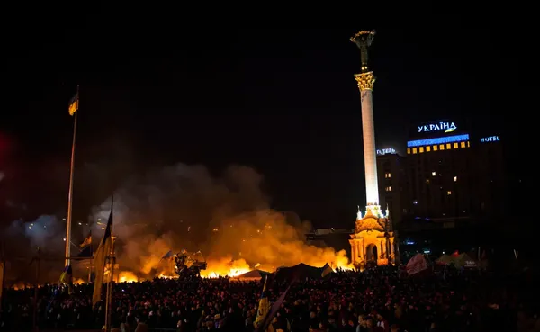 Майдан під час штурму 18 лютого 2014 року.