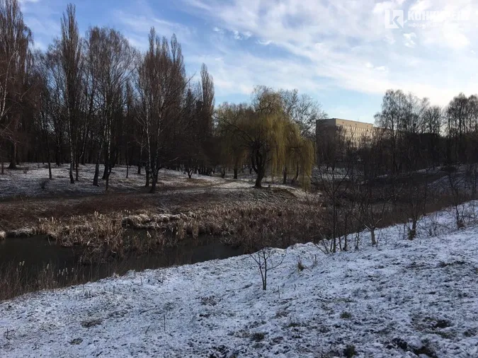 Сніг у березні: фото луцького парку