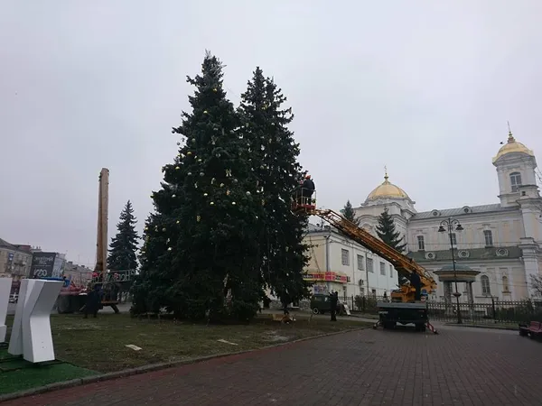 Центральні луцькі ялинки вже майже готові до Нового року (фото)