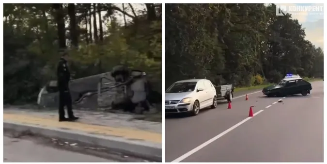 Біля Луцька перевернулось BMW, водія забрали в реанімацію (відео)