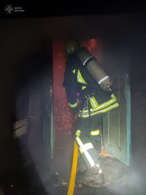 На Волині понад годину гасили пожежу, що сталася через дитячі пустощі (фото)