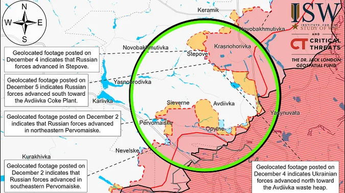ЗСУ змусили окупантів відступити з двох позицій біля Авдіївського коксохіму, – ISW