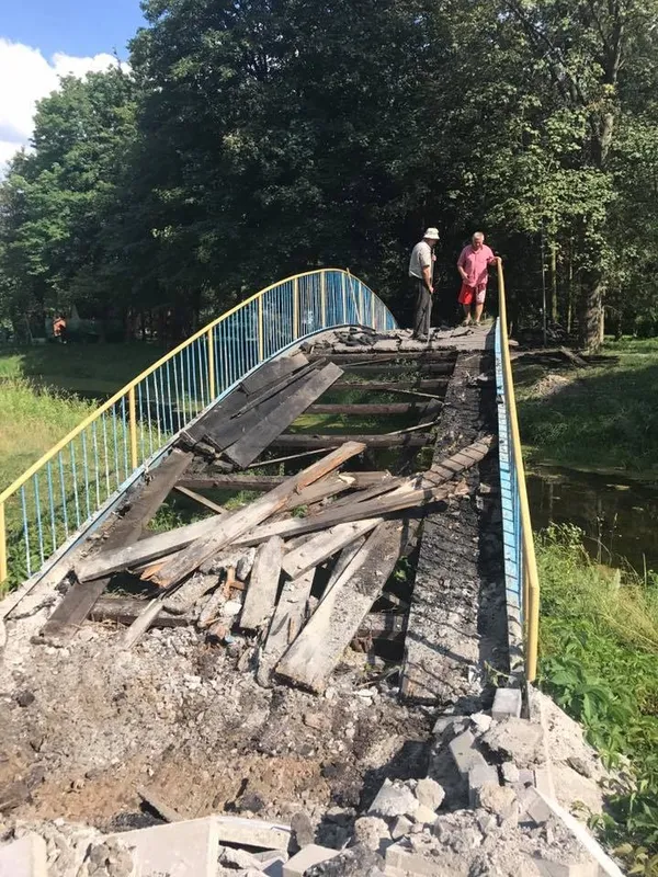 У луцькому парку розбирають аварійний «місток закоханих» (фото)