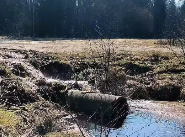 На Маневиччині річка вийшла з берегів і затопила дорогу (відео)